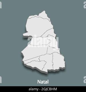 la carte isométrique 3d de Natal est une ville du Brésil , illustration vectorielle Illustration de Vecteur