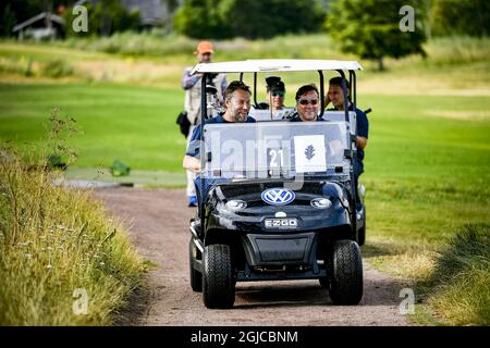 L'ancien joueur de hockey sur glace Peter “Foppa” Forsberg a participé au tournoi de golf de Victoria à la station de golf d'Ekerum, Borgholm, Oland, Suède 13 juillet 2019 c) Alex Ljungdahl / Expressen TT / Kod 7179 Banque D'Images