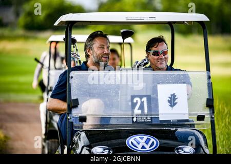 L'ancien joueur de hockey sur glace Peter “Foppa” Forsberg a participé au tournoi de golf de Victoria à la station de golf d'Ekerum, Borgholm, Oland, Suède 13 juillet 2019 c) Alex Ljungdahl / Expressen TT / Kod 7179 Banque D'Images