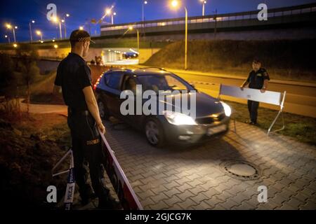 Barrière de police le mauvais fonctionnement de la station d'épuration de Varsovie contamine la rivière Vistule, Varsovie, Pologne, 2019-09-03 (c) HANSSON KRISTER / Aftonbladet / TT * * * EXPRESSEN OUT * * * AFTONBLADET / 3950 Banque D'Images