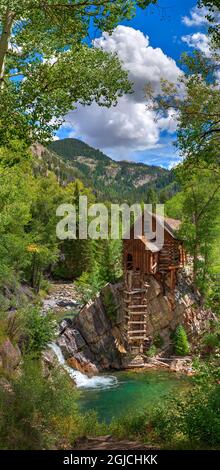 L'été au Crystal Mill près de Marble, Colorado, dans les montagnes Rocheuses Banque D'Images