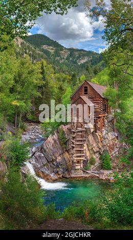 L'été au Crystal Mill près de Marble, Colorado, dans les montagnes Rocheuses Banque D'Images