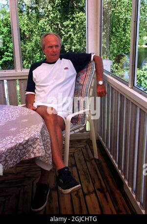 Sven-Goran Eriksson, directeur de l'Angleterre, dans son chalet d'été à Torsby, en Suède Banque D'Images