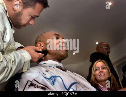 Mike Tyson, boxeur américain poids lourd, se rassera dans le centre de Copenhague Banque D'Images