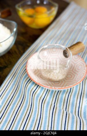 feuilles de psyllium et farine sans gluten Banque D'Images