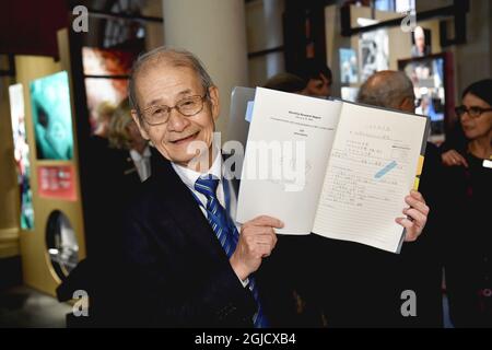 STOCKHOLM 20191206 Prix Nobel de chimie Akira Yoshino fait don d'un objet personnel au Musée Nobel de Stockholm. Suède le 06 décembre 2019. Photo: Henrik Montgomery / TT Kod 10060 Banque D'Images