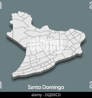 carte isométrique 3d de Santo Domingo est une ville de la République dominicaine , illustration vectorielle Illustration de Vecteur