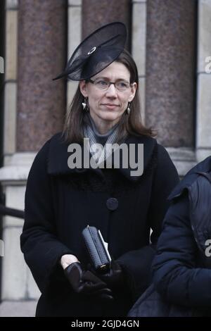 Bettina Bernadotte pendant les funérailles de Dagmar von Arbin dans l'église Oscars dans le centre de Stockholm, Suède le mardi 4 février 2020 photo Patrik Osterberg / TT Kod 2857 Banque D'Images