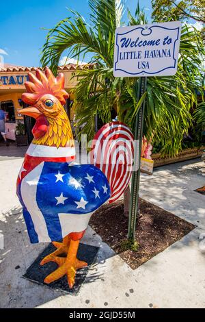 Scènes de rue le long de SW 8th Street dans Little Havana est Cuba de Miami, Miami, Floride. (Usage éditorial uniquement) Banque D'Images
