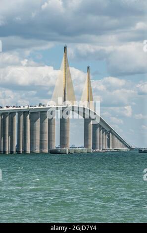 Floride, Saint-Pétersbourg, Sunshine Skyway Bridge Banque D'Images