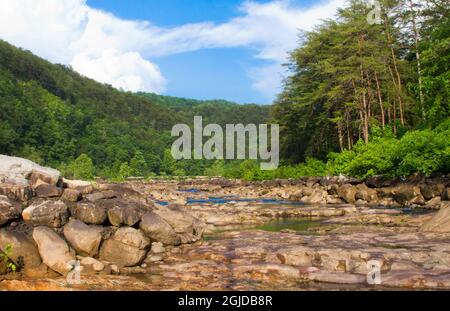 Middle Ocoee River, où se trouvaient les Jeux olympiques d'été d'Atlanta en 1996. Banque D'Images