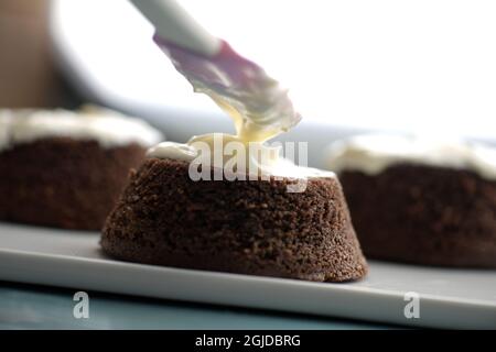 Cuisson avec de la bière. La Guinness et le chocolat ont été faits l'un pour l'autre. Le gâteau au chocolat a un goût de stout, d'orange et d'amande. Photo: Janerik Henriksson / TT / code 10010 Banque D'Images