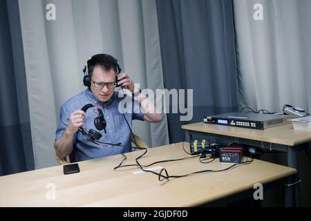 Peter Sjolund, généalogiste et expert en ADN, a aidé la police à résoudre les doubles meurtres d'un garçon de 8 ans et d'une femme de 56 ans dans Linkoping en 2004 en utilisant des bases de données généalogiques commerciales et de l'ADN. Photo: Tapis Andersson / TT code 62210 Banque D'Images