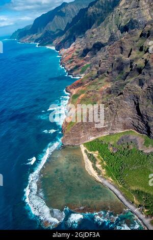 Na Pali Coast, Kauai, Hawaï, États-Unis. Banque D'Images