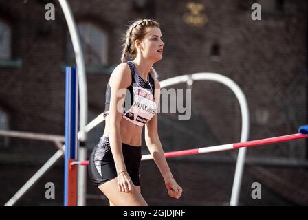 STOCKHOLM 20200823 Yaroslava Mahuchikh a remporté le saut en hauteur des femmes au cours du dimanche 23 août 2020 compétitions d'athlétisme Stockholm Diamond League au stade de Stockholm. Photo: Christine Olsson / TT / Kod 10430 Banque D'Images