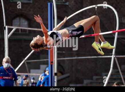 STOCKHOLM 20200823 Yaroslava Mahuchikh a remporté le saut en hauteur des femmes au cours du dimanche 23 août 2020 compétitions d'athlétisme Stockholm Diamond League au stade de Stockholm. Photo: Christine Olsson / TT / Kod 10430 Banque D'Images