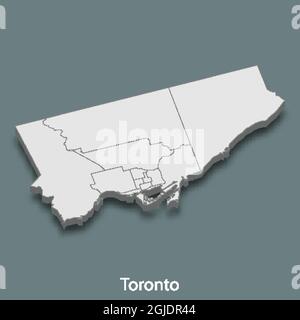 la carte isométrique 3d de Toronto est une ville du Canada, illustration vectorielle Illustration de Vecteur
