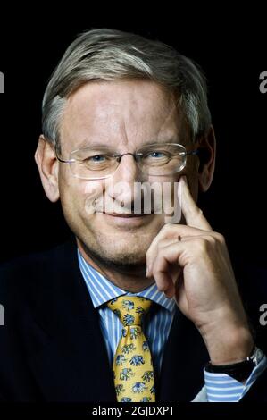 Carl Bildt (m) Ministre suédois des affaires étrangères et ancien Premier ministre suédois Banque D'Images