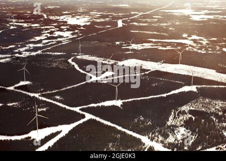 Le parc éolien d'Askalen à Jamtland, en Suède. Photo: Johanna Hanno / TT / code 4854 Banque D'Images