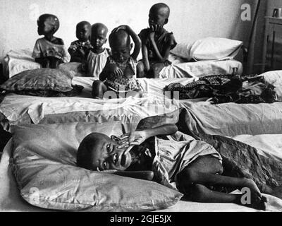 Biafra 1968-12-25 la guerre civile nigériane (également connue sous le nom de guerre du Biafran et guerre du Nigeria-Biafran). Des enfants malnutris pendant la famine dans la région de Biafra pendant la guerre. Photo: Sven-Erik Sjoberg / DN / TT / code 53 Banque D'Images