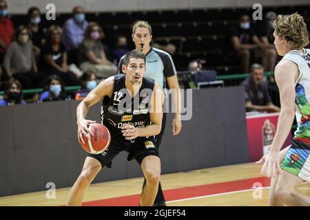 Italie. 08 septembre 2021. Début à la maison pour l'équipe Derthona basket dans Supercoppa Discovery vs Trento au PalaFerraris à Casale. Bertram Tortona contre Dolomiti Energia Trentin 81 - 72. (Photo de Norberto Maccagno/Pacific Press/Sipa USA) crédit: SIPA USA/Alay Live News Banque D'Images