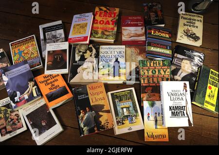 Livres de l'auteur Mario Vargas Llosa. L'auteur péruvien Mario a remporté le Prix Nobel de littérature 2010. Banque D'Images