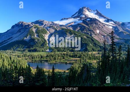 Mt. Jefferson et Jefferson Park, Mt. Jefferson Wilderness, Oregon Banque D'Images