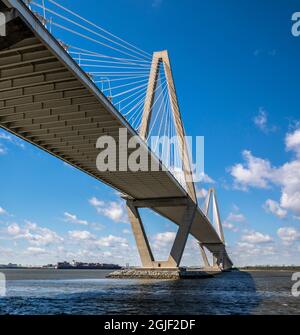 États-Unis, Caroline du Sud, Charleston. Pont Arthur Ravenel Jr Banque D'Images