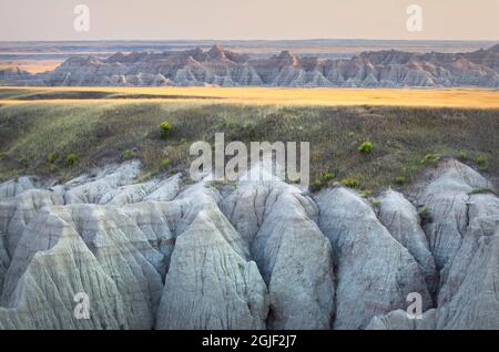 Vue sur White River Valley. Parc national des Badlands, Dakota du Sud Banque D'Images