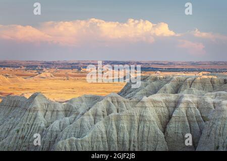 Vue sur White River Valley. Parc national des Badlands, Dakota du Sud Banque D'Images