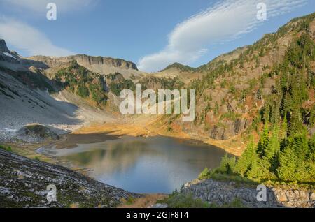 Lac Bagley. Heather Meadows Recreation Area, North Cascades, État de Washington Banque D'Images