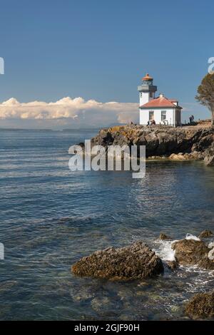 Phare de Lime Kiln, parc national de Lime Kiln point, île de San Juan, État de Washington Banque D'Images