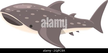 Vecteur de dessin animé icône requin baleine de plongée. Poisson de mer. Créature océanique Illustration de Vecteur