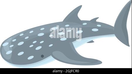 Vecteur de dessin animé icône de la visite des requins-baleines. Poisson mer. Animal de récif Illustration de Vecteur