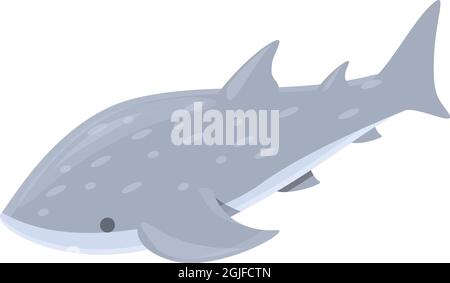 Vecteur de dessin animé de l'icône grand requin baleine. Poisson de mer. Vie marine Illustration de Vecteur