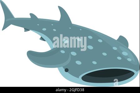 Vecteur de dessin animé icône requin-baleine nature. Poissons d'océan. Animal de mer Illustration de Vecteur