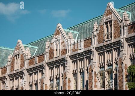 États-Unis, Washington State, Seattle, campus principal de l'Université de Washington. Salle d'éducation située sur le Quad. Banque D'Images