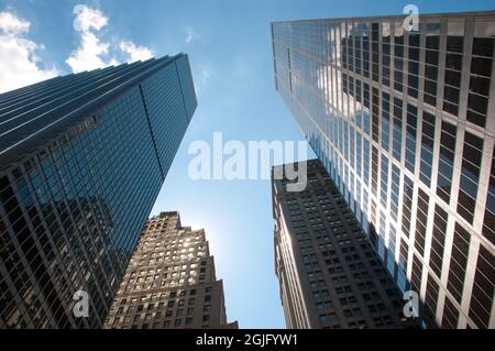 New York, États-Unis; septembre 2011 : grands immeubles de bureaux à New York Banque D'Images