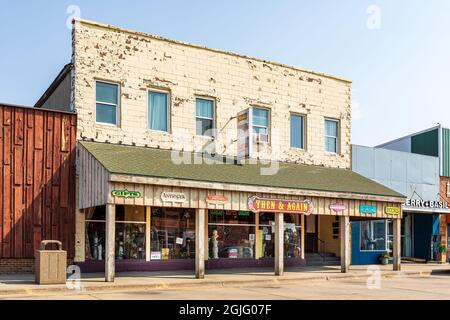 Chamberlain, Dakota du Sud, USA-24 AOÛT 2021 : une boutique sur le thème de l'Ouest appelée « Then & Again ». Banque D'Images
