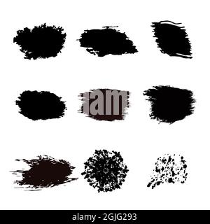 Jeu abstrait de splaters d'encre. Illustration vectorielle isolée pour votre conception Web. Collection de modèles de points abstraits Illustration de Vecteur