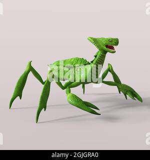 illustration 3d d'une mante extraterrestre isolée Banque D'Images