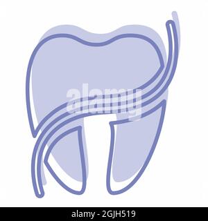 Vecteur d'icône de la soie dentaire - style bicolore - illustration simple, contour modifiable, vecteur de modèle de conception, idéal pour les tirages, les affiches, publicités, Illustration de Vecteur