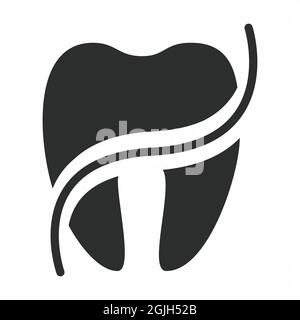 Vecteur d'icône de la soie dentaire - style glyphe - illustration simple, contour modifiable, vecteur de modèle de conception, idéal pour les tirages, les affiches, publicités, an Illustration de Vecteur