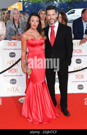 Le 9 septembre 2021, Londres, Royaume-Uni Michelle Heaton et son mari Hugh Hanley arrivent au National Television Awards 2021, O2 Arena, Londres. Crédit : Doug Peters/EMPICS/Alamy Live News Banque D'Images