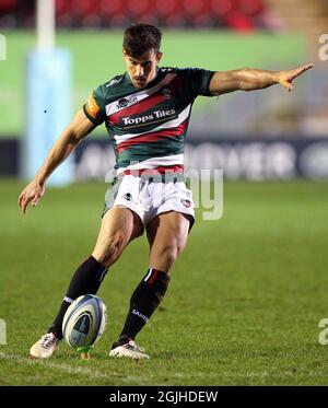 Photo du dossier datée du 21-11-2020 de Leicester Tigers Joaquin Diaz Bonilla convertit un essai lors du match Gallagher Premiership à Welford Road, Leicester. Date de publication : vendredi 10 septembre 2021. Banque D'Images