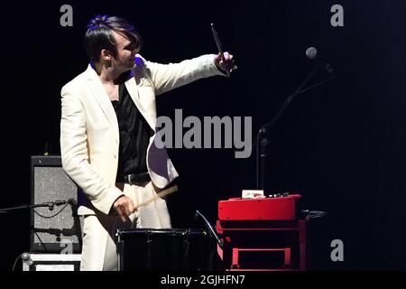 Rome, Italie. 09e septembre 2021. Davide Arneodo dei Marlene Kuntz durante il Concerto alla cavea dell'Auditorium Parco della Musica, Roma, 9 Settembre 2021 crédit: Independent photo Agency/Alay Live News Banque D'Images