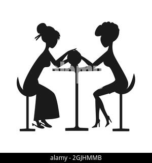 Tarot salon silhouette fortune teller femme magie balle. Illustration vectorielle Illustration de Vecteur