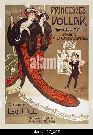 Cliquez sur l'affiche de l'Opéra français d'époque -'Princesses Dollar' Banque D'Images