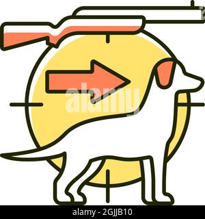 Icône de couleur RVB du gestionnaire de chien Illustration de Vecteur