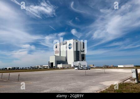 Le bâtiment de l'assemblage du véhicule, au Kennedy Space Center de la NASA, à Merritt Island, en Floride, aux États-Unis Banque D'Images